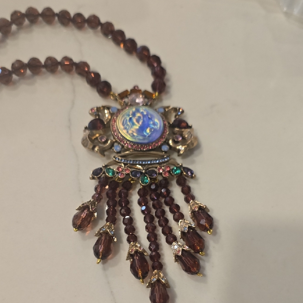 Elegant Angel Cameo Crystal Pendant Necklace